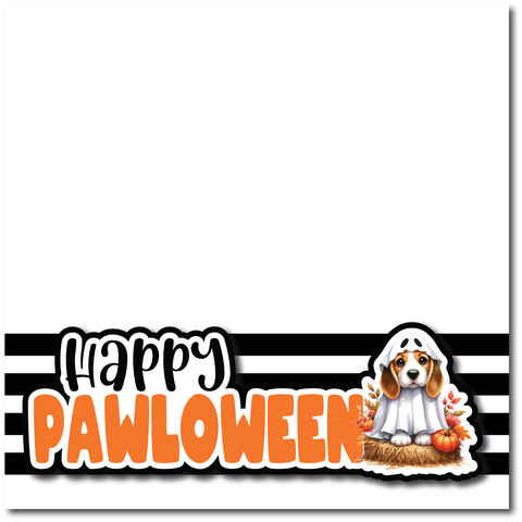 Happy Pawloween - Printed Premade Scrapbook Page 12x12 Layout