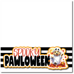 Spooky Pawloween - Printed Premade Scrapbook Page 12x12 Layout