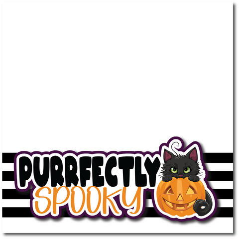 Purrfectly Spooky - Printed Premade Scrapbook Page 12x12 Layout