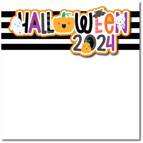 Halloween 2024 - Printed Premade Scrapbook Page 12x12 Layout