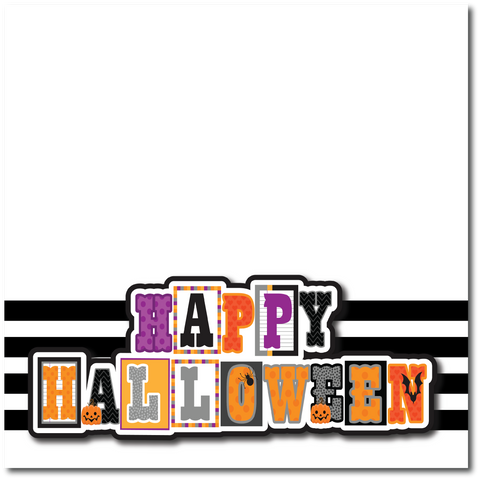 Happy Halloween - Printed Premade Scrapbook Page 12x12 Layout