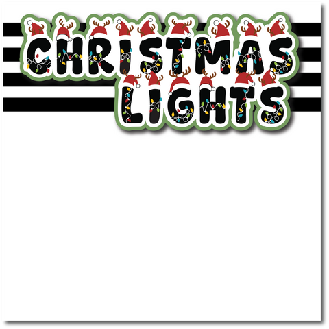 Christmas Lights - Printed Premade Scrapbook Page 12x12 Layout