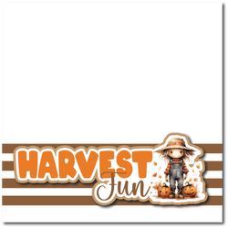 Harvest Fun - Printed Premade Scrapbook Page 12x12 Layout