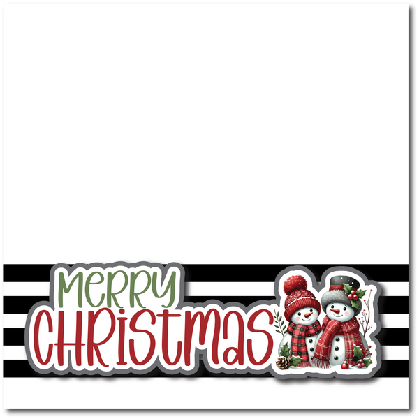 Merry Christmas - Printed Premade Scrapbook Page 12x12 Layout