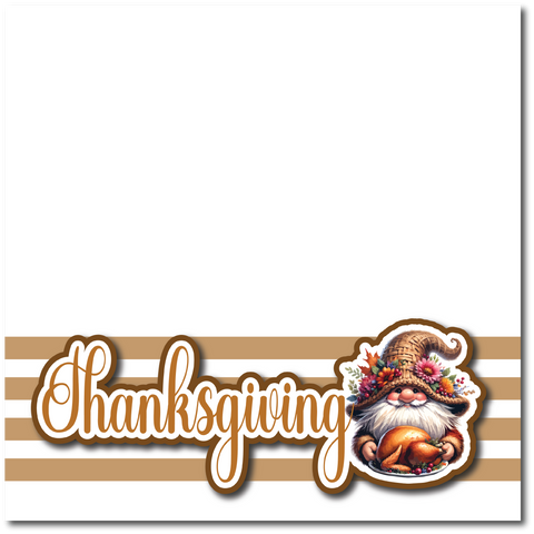 Thanksgiving - Printed Premade Scrapbook Page 12x12 Layout