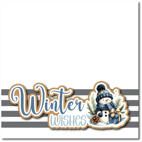 Winter Wishes - Printed Premade Scrapbook Page 12x12 Layout