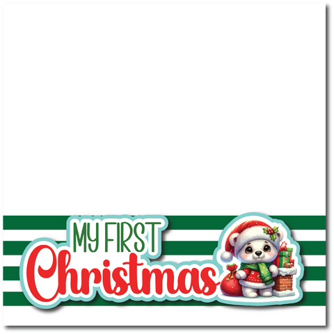 My First Christmas - Printed Premade Scrapbook Page 12x12 Layout