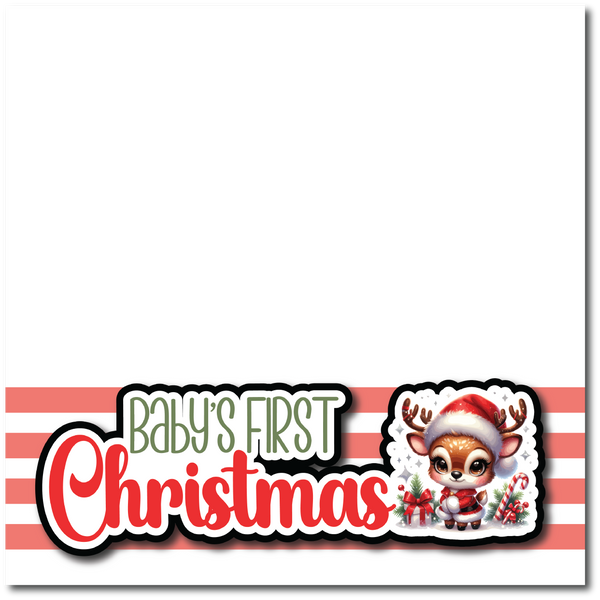 Baby's First Christmas - Printed Premade Scrapbook Page 12x12 Layout