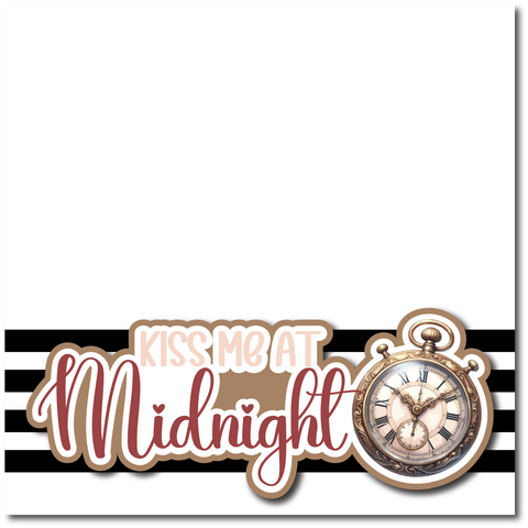 Kiss Me at Midnight - Printed Premade Scrapbook Page 12x12 Layout