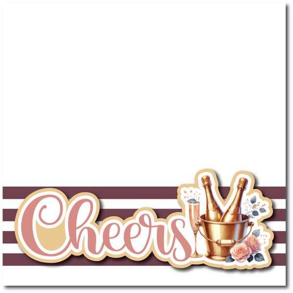 Cheers - Printed Premade Scrapbook Page 12x12 Layout