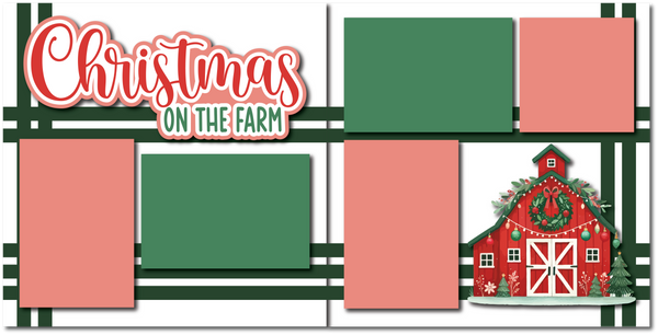 Christmas on the Farm - Printed Premade Scrapbook (2) Page 12x12 Layout