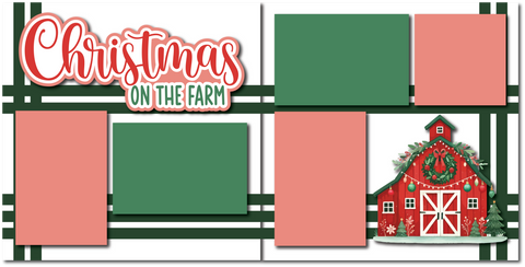 Christmas on the Farm - Printed Premade Scrapbook (2) Page 12x12 Layout