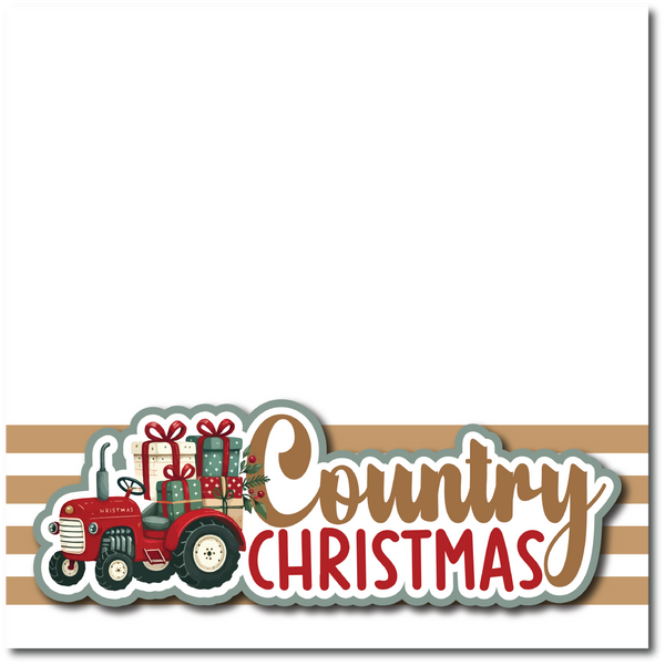 Country Christmas - Printed Premade Scrapbook Page 12x12 Layout