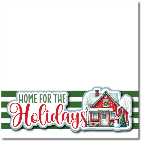 Home for the Holidays - Printed Premade Scrapbook Page 12x12 Layout