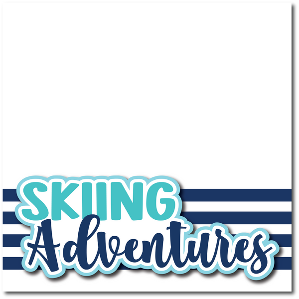 Skiing Adventures - Printed Premade Scrapbook Page 12x12 Layout