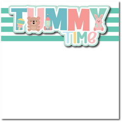 Tummy Time - Printed Premade Scrapbook Page 12x12 Layout