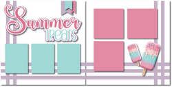 Summer Treats - Printed Premade Scrapbook (2) Page 12x12 Layout