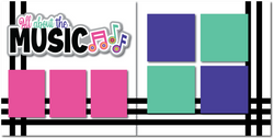 All About the Music - Printed Premade Scrapbook (2) Page 12x12 Layout