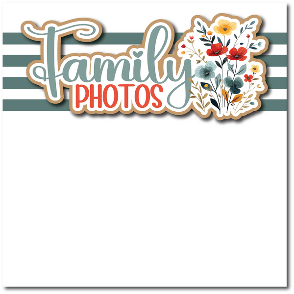 Family Photos - Printed Premade Scrapbook Page 12x12 Layout