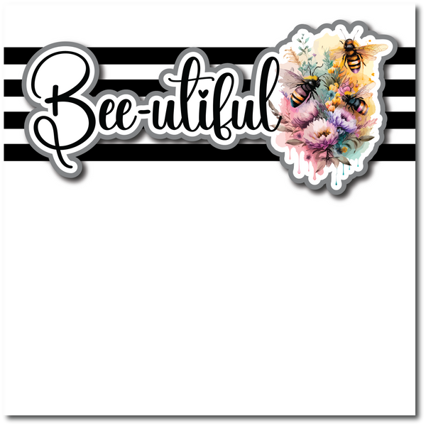 Bee-utiful - Printed Premade Scrapbook Page 12x12 Layout