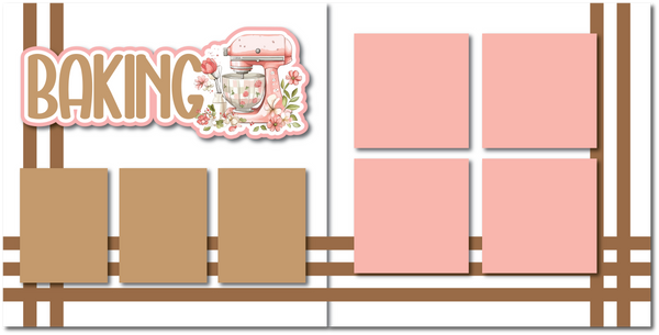 Baking - Printed Premade Scrapbook (2) Page 12x12 Layout