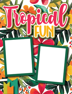 Tropical Days  - Printed Premade Scrapbook Page 8.5 x 11 Layout