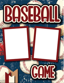 Baseball Game  - Printed Premade Scrapbook Page 8.5 x 11 Layout