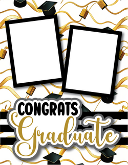 Congrats Graduate - Digital Premade Scrapbook - 8.5 x 11  - Page - INSTANT DOWNLOAD