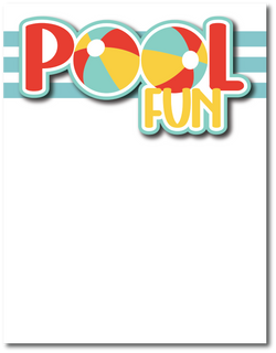 Pool Fun - Printed Premade Scrapbook Page 8.5 x 11 Layout