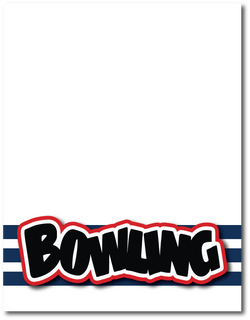 Bowling - Printed Premade Scrapbook Page 8.5 x 11 Layout