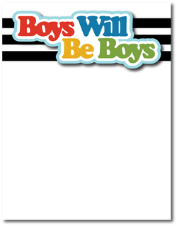 Boys Will Be Boys - Printed Premade Scrapbook Page 8.5 x 11 Layout