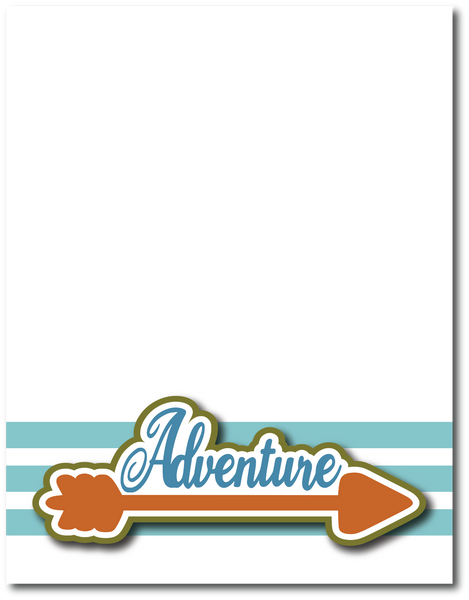 Adventure - Printed Premade Scrapbook Page 8.5 x 11 Layout