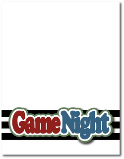 Game Night - Printed Premade Scrapbook Page 8.5 x 11 Layout