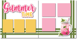 Summer Time - Printed Premade Scrapbook (2) Page 12x12 Layout