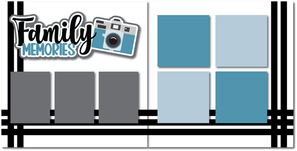 Family Memories - Printed Premade Scrapbook (2) Page 12x12 Layout
