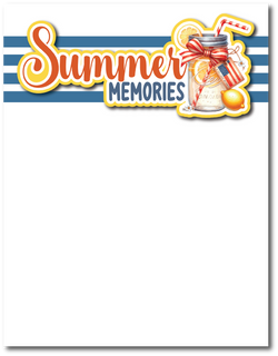 Summer Memories - Printed Premade Scrapbook Page 8.5 x 11 Layout