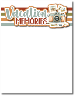 Vacation Memories - Printed Premade Scrapbook Page 8.5 x 11 Layout