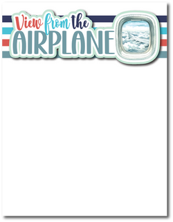 View from the Airplane - Printed Premade Scrapbook Page 8.5 x 11 Layout