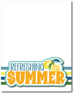 Refreshing Summer - Printed Premade Scrapbook Page 8.5 x 11 Layout