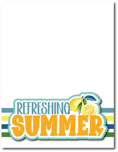 Refreshing Summer - Printed Premade Scrapbook Page 8.5 x 11 Layout