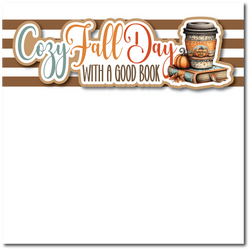 Cozy Day with a Good Book - Printed Premade Scrapbook Page 12x12 Layout