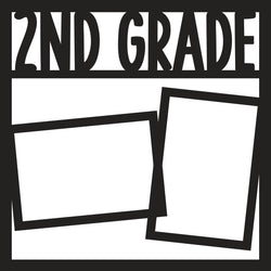 2nd Grade - 2 Frames - Scrapbook Page Overlay Die Cut