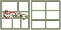 Happy Holidays - 5 Frames -(2) Scrapbook Page Layered Overlay Kit