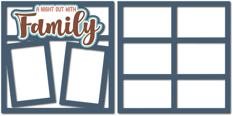 A Night Out with Family - 2 Frames - (2) Scrapbook Page Layered Overlay Kit