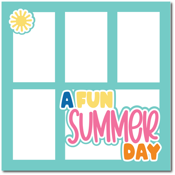 A Fun Summer Day - Printed Premade Scrapbook Page 12x12 Layout