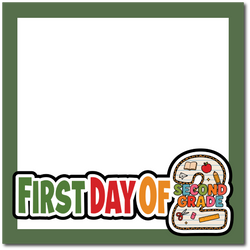 First Day of Second Grade - Printed Premade Scrapbook Page 12x12 Layout