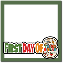 First Day of Third Grade - Printed Premade Scrapbook Page 12x12 Layout