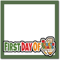 First Day of Fourth Grade - Printed Premade Scrapbook Page 12x12 Layout