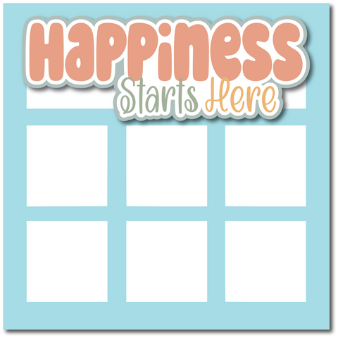 Happiness Starts Here - Printed Premade Scrapbook Page 12x12 Layout