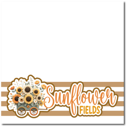 Sunflower Fields - Printed Premade Scrapbook Page 12x12 Layout